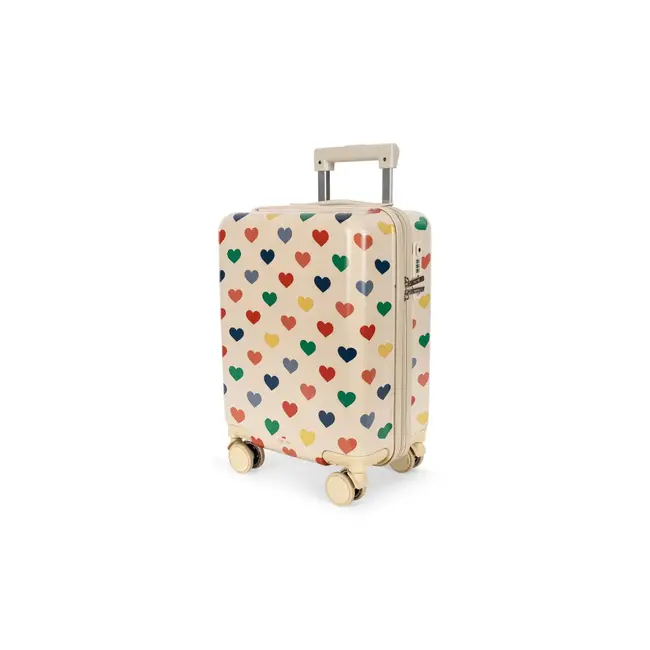 KONGES SLOJD VALISE À ROULETTES - BON COEUR COLORÉ