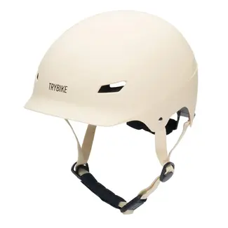 TRYBIKE CASQUE VÉLO TROTTINETTE TRYBIKE - MAT BLANC CRÈME S/M (51-56CM)