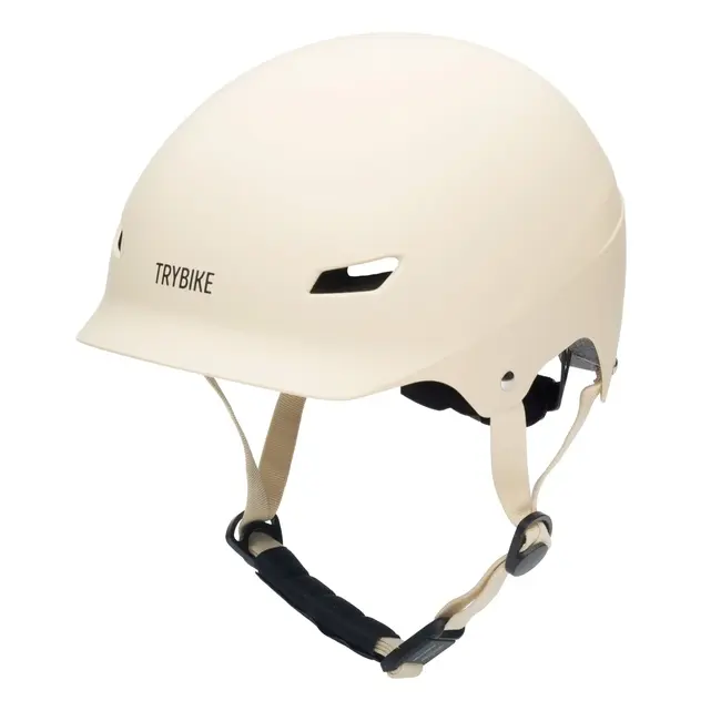 TRYBIKE CASQUE VÉLO TROTTINETTE TRYBIKE - MAT BLANC CRÈME S/M (51-56CM)
