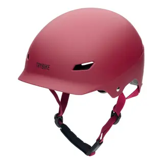 TRYBIKE CASQUE VÉLO TROTTINETTE TRYBIKE - MAT ROUGE VINTAGE S/M (51-56CM)