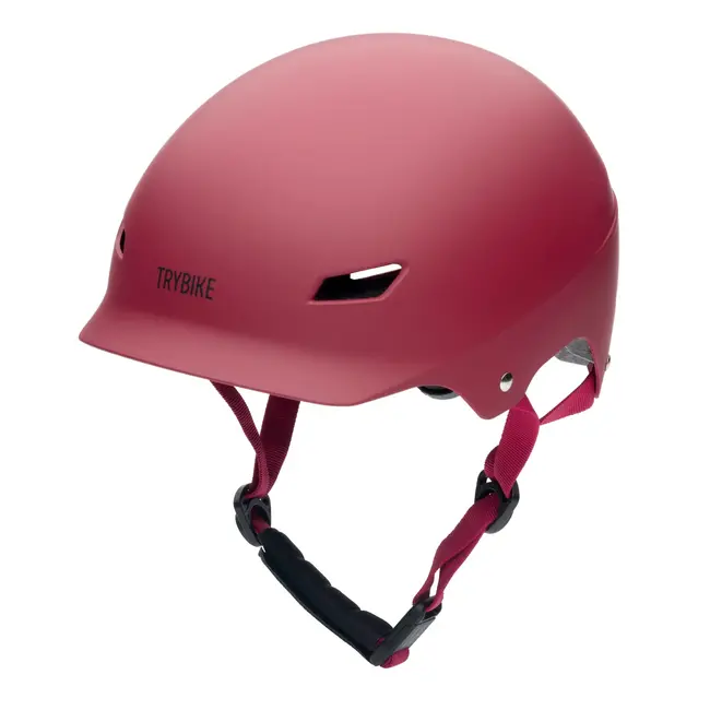 TRYBIKE CASQUE VÉLO TROTTINETTE TRYBIKE - MAT ROUGE VINTAGE S/M (51-56CM)