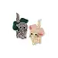 KONGES SLOJD 2 BARRETTES PINCE BOW KITTY EN PERLES