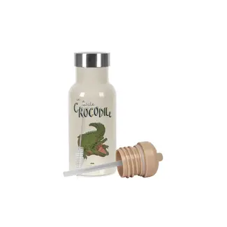 KONGES SLOJD GOURDE ISOTHERME 2 BOUCHONS 350ML - CROCODILE