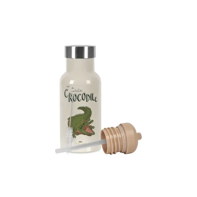 KONGES SLOJD GOURDE ISOTHERME 2 BOUCHONS 350ML - CROCODILE