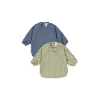 KONGES SLOJD SET 2 BAVOIRS À MANCHES - TEA STRIPE / FLINT STONE