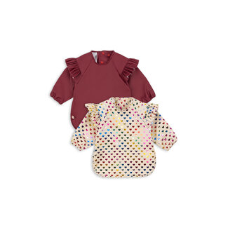 KONGES SLOJD SET 2 BAVOIRS À MANCHES - FROUFROUS COEUR GLITTER / SANGRIA