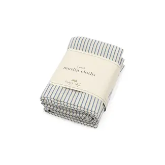 KONGES SLOJD 3 LANGES EN COTON BIO - STRIPE BLUE
