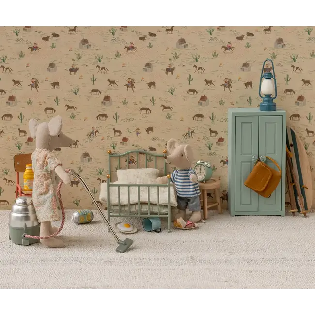 MAILEG LIT SIMPLE MÉTAL VINTAGE VERT MENTHE - POUR PETITE SOURIS