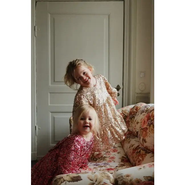 KONGES SLOJD ROBE À SEQUINS DORÉS LILA