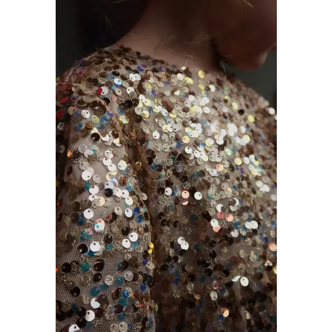 KONGES SLOJD ROBE À SEQUINS DORÉS LILA