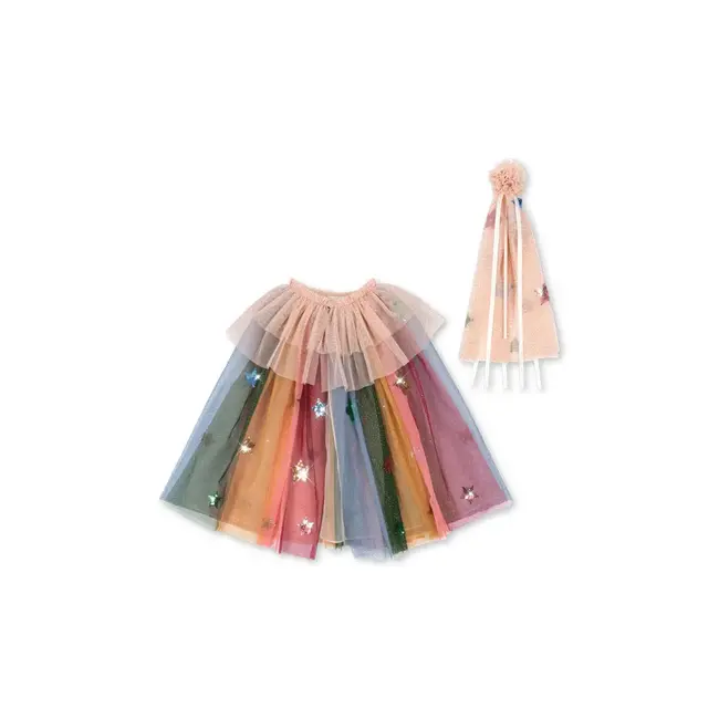 KONGES SLOJD DÉGUISEMENT - CAPE & BAGUETTE GLITTER RAINBOW EVENING SAND