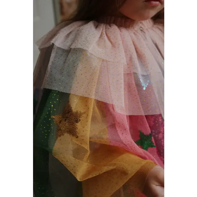 KONGES SLOJD DÉGUISEMENT - CAPE & BAGUETTE GLITTER RAINBOW EVENING SAND