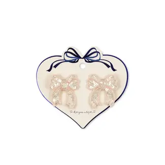 KONGES SLOJD 2 BARRETTES PINCE NOEUD EN PERLES CAMEO ROSE