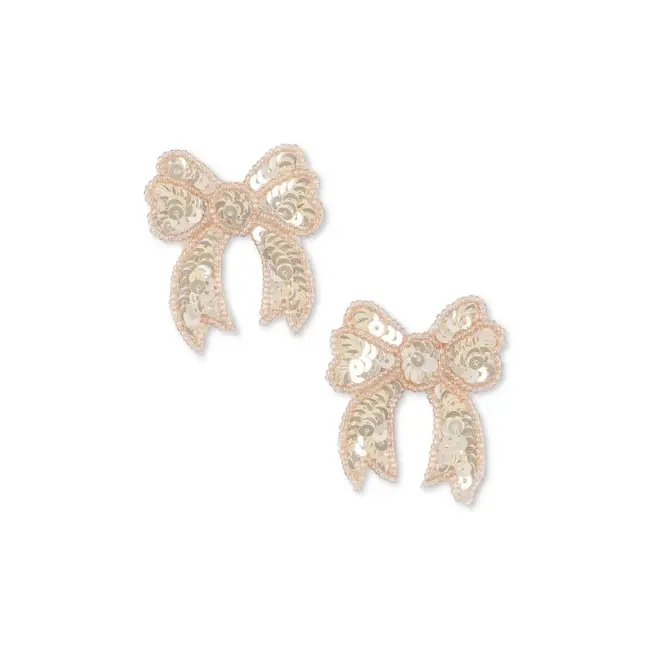 KONGES SLOJD 2 BARRETTES PINCE NOEUD EN PERLES CAMEO ROSE