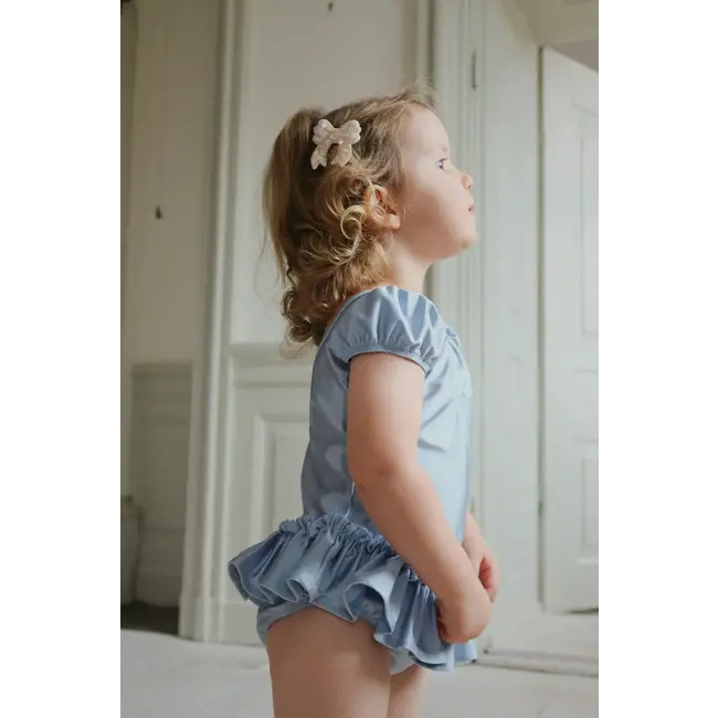 KONGES SLOJD 2 BARRETTES PINCE NOEUD EN PERLES CAMEO ROSE