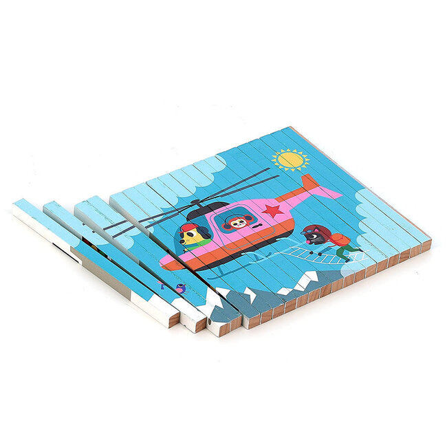 VILAC PUZZLE 4 DIMENSIONS TRUBBLE - LES TRANSPORTS - INGELA P. ARRHENIUS