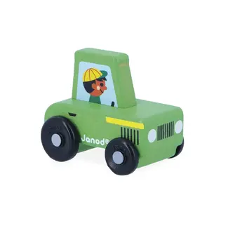 JANOD PETITE VOITURE BOIS CROSS ROADS - TRACTEUR VERT