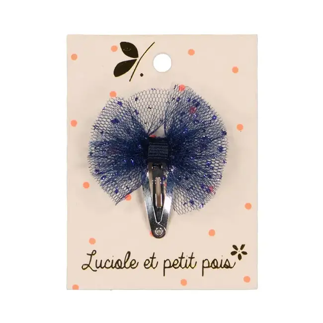 LUCIOLE ET PETIT POIS 1 X BARRETTE 3CM - MINI TUTU BLEU NUIT