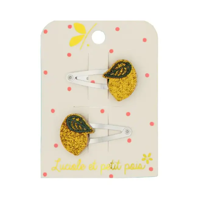 LUCIOLE ET PETIT POIS 2 X BARRETTES 3CM - MINI CITRONS