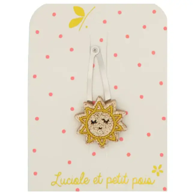 LUCIOLE ET PETIT POIS 1 X BARRETTE 5CM - SOLEIL DORÉ