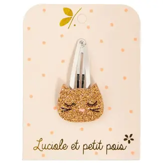 LUCIOLE ET PETIT POIS 1 X BARRETTE 5CM - CHAT BRONZE