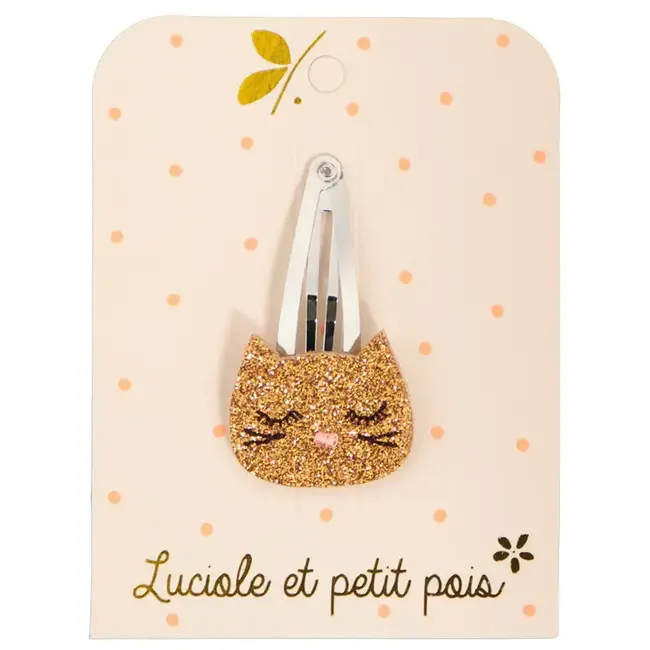 LUCIOLE ET PETIT POIS 1 X BARRETTE 5CM - CHAT BRONZE