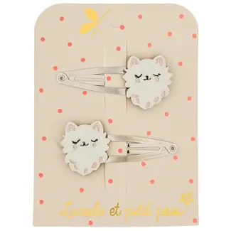 LUCIOLE ET PETIT POIS 2 X BARRETTES 5CM - CHATS PERSANS