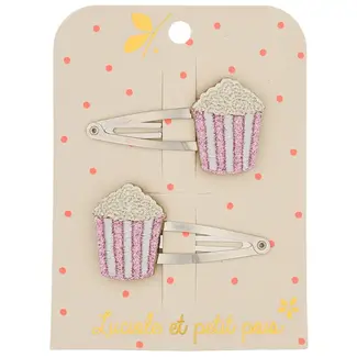 LUCIOLE ET PETIT POIS 2 X BARRETTES 5CM - POP CORN