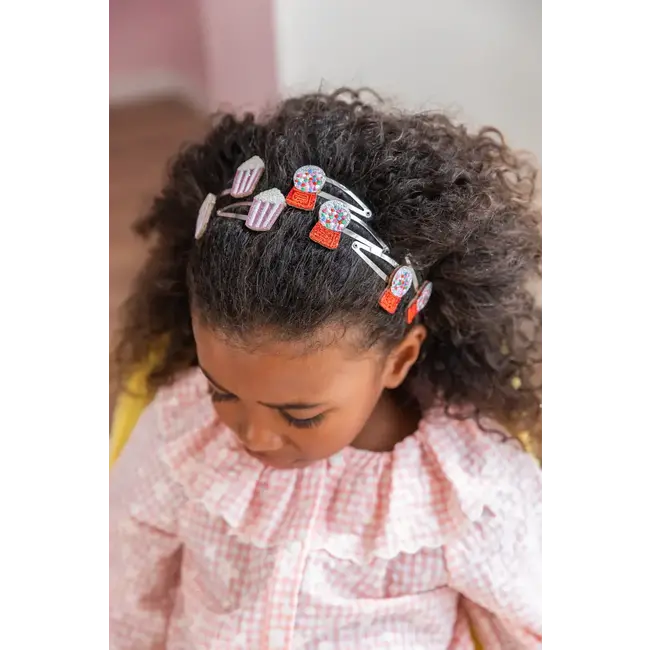 LUCIOLE ET PETIT POIS 2 X BARRETTES 5CM - POP CORN