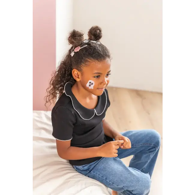 LUCIOLE ET PETIT POIS 2 X BARRETTES 5CM - CITROUILLES ROSES