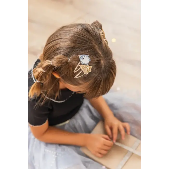 LUCIOLE ET PETIT POIS 2 X BARRETTES 5CM - PINGOUINS