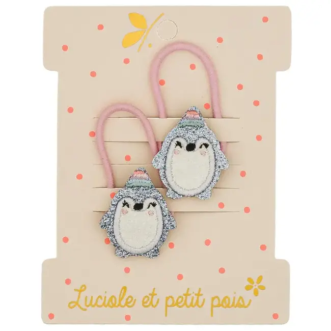 LUCIOLE ET PETIT POIS 2 X ÉLASTIQUES - MINI PINGOUINS