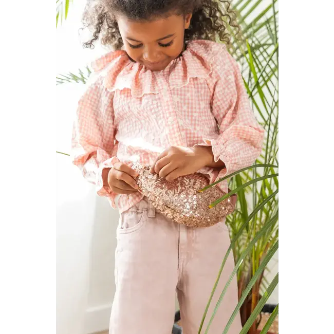 LUCIOLE ET PETIT POIS SAC BANANE ENFANT - SEQUINS ROSES