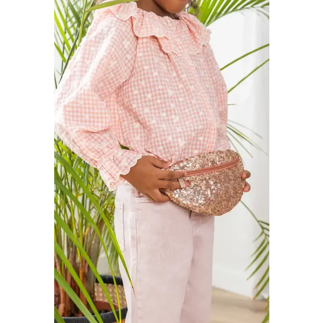 LUCIOLE ET PETIT POIS SAC BANANE ENFANT - SEQUINS ROSES