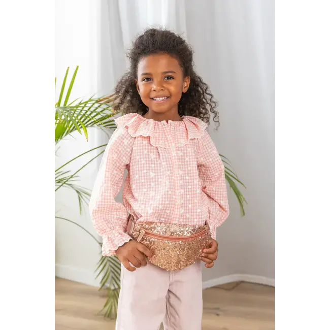 LUCIOLE ET PETIT POIS SAC BANANE ENFANT - SEQUINS ROSES