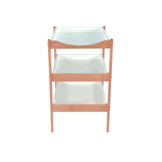 COMBELLE TABLE À LANGER "MARGOT" HÊTRE BICOLORE BLANC/NATUREL - 3 PLATEAUX