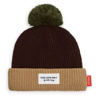 HELLO HOSSY BONNET ENFANT POMPON "BLOCK" PISTACHIO
