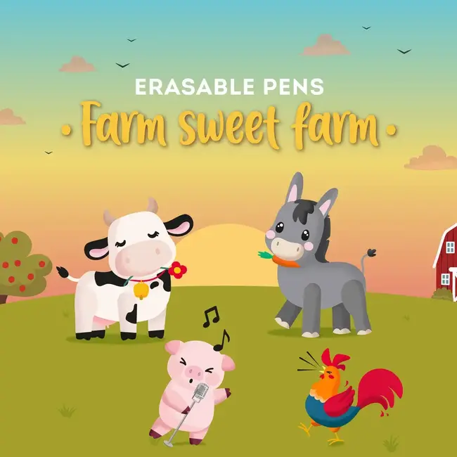 LEGAMI 4 STYLOS GEL À FRICTION - FERME