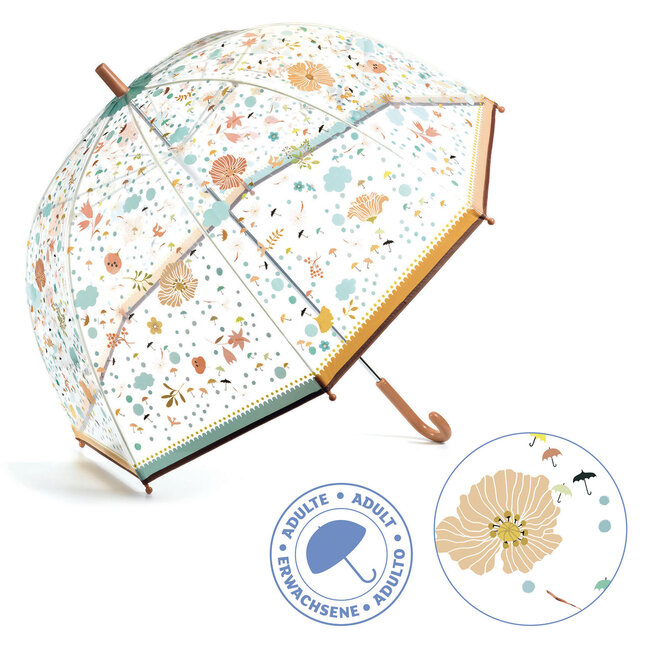 DJECO PARAPLUIE TRANSPARENT ADULTE - PETITES FLEURS