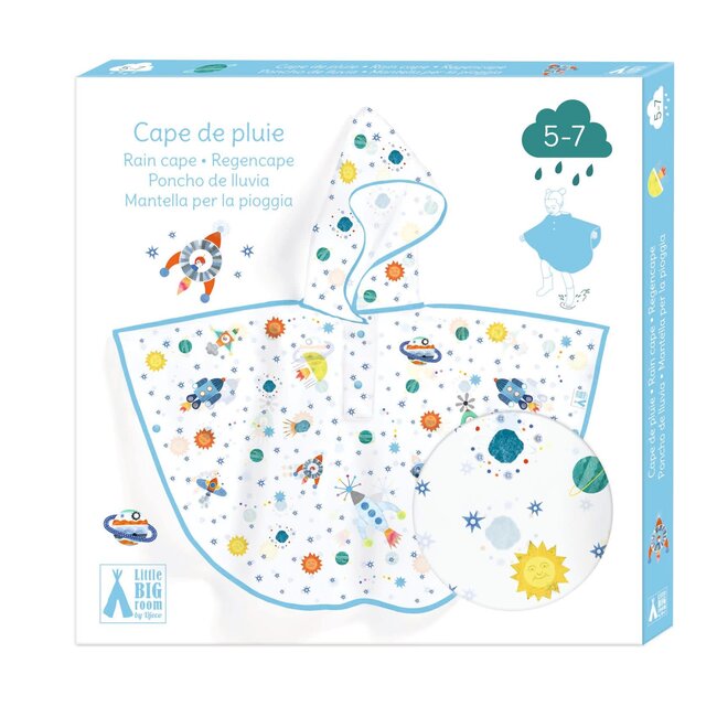 DJECO CAPE DE PLUIE TRANSPARENTE ENFANT 5-7ANS - FUSÉE