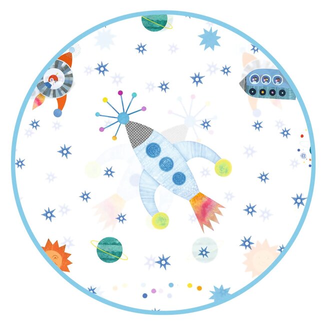 DJECO CAPE DE PLUIE TRANSPARENTE ENFANT 5-7ANS - FUSÉE