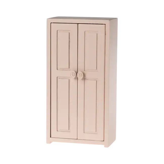 MAILEG ARMOIRE DOUBLE PORTES SOURIS - ROSE CLAIR