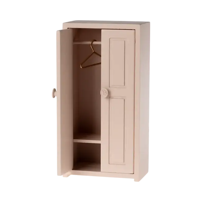 MAILEG ARMOIRE DOUBLE PORTES SOURIS - ROSE CLAIR