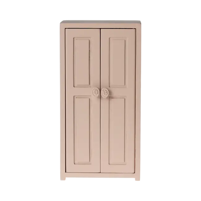 MAILEG ARMOIRE DOUBLE PORTES SOURIS - ROSE CLAIR