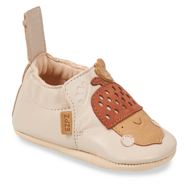 EASY PEASY CHAUSSON CUIR SOUPLE "BLUMOO" NUTS SANDSHELL