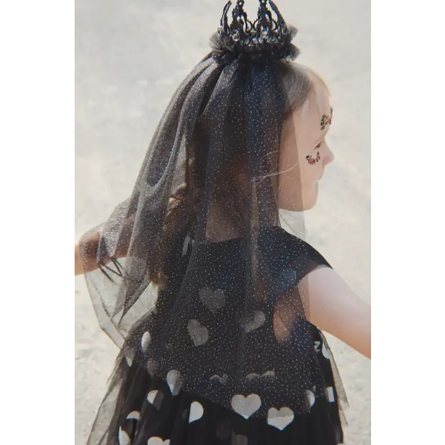 KONGES SLOJD DÉGUISEMENT - COURONNE DE PRINCESSE ET VOILE NOIR