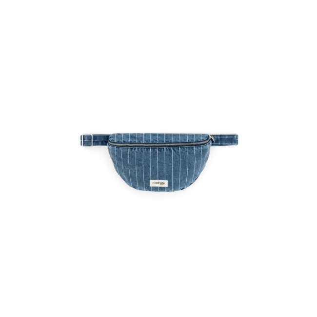 RIVE DROITE SAC BANANE RIVE DROITE "CUSTINE" STRIPED BLUE DENIM