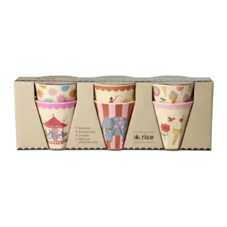 RICE 6 PETITS GOBELETS RICE - FUN FAIR ROSE