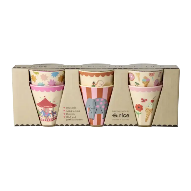 RICE 6 PETITS GOBELETS RICE - FUN FAIR ROSE