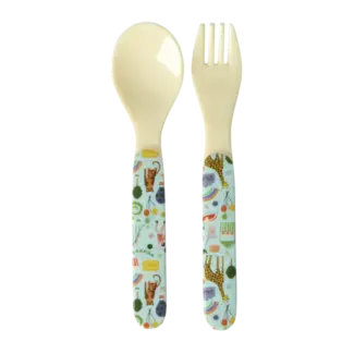 RICE CUILLÈRE & FOURCHETTE BÉBÉ RICE - FUN FAIR MENTHE